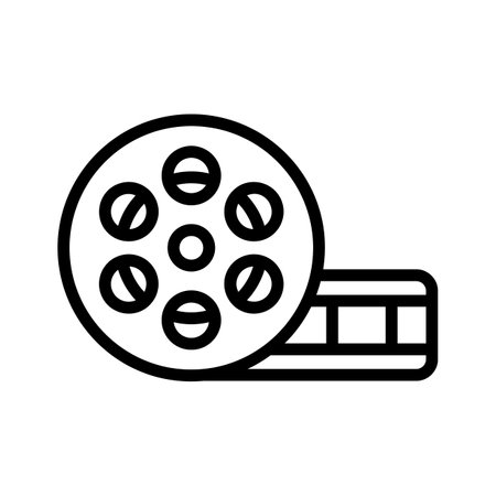 Film reel icon representing multimedia, video storage, and communicationのイラスト素材