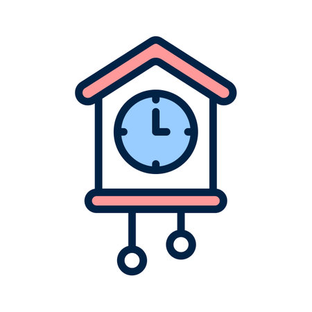 Take a look at this amazing icon of cuckoo clock in modern styleのイラスト素材