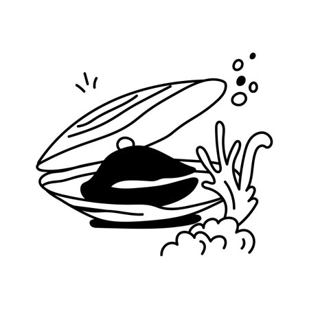 Visually perfect icon of mussels in trendy design styleのイラスト素材
