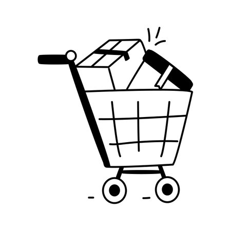 Icon for adding and managing items during online shoppingのイラスト素材