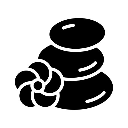 Relaxing, spa, massage, concept icon of hot stones in modern styleのイラスト素材