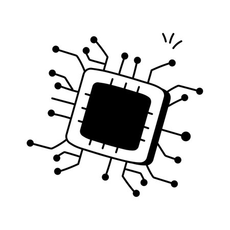 Icon of processor chip in modern style