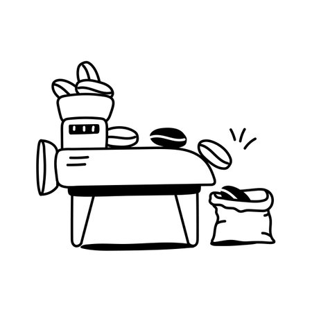 A stylized icon of coffee manufacturing processのイラスト素材