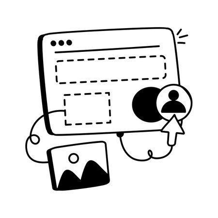 Icon of a web home page layout with design and content elements