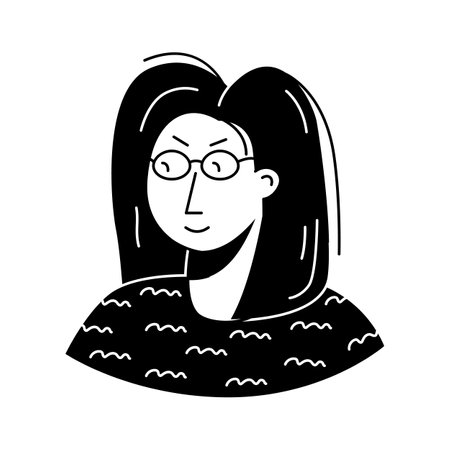 Grab this amazing icon of female portrait in trendy flat styleのイラスト素材