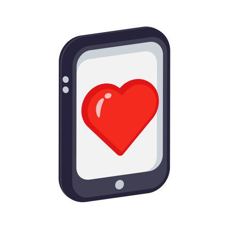 A heart displayed on a tablet screen symbolizing love and connectionのイラスト素材