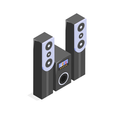 High-quality stereo speakers for powerful and clear audioのイラスト素材