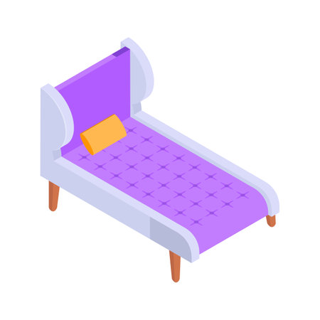 Isometric icon of a stylish chaise lounge, ready for premium useのイラスト素材