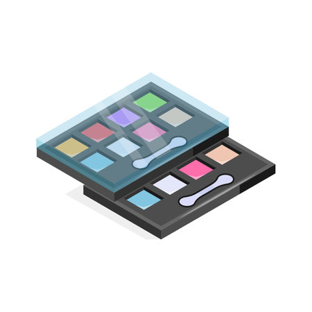A makeup eyeshadow palette with multiple colors for beauty looks.のイラスト素材