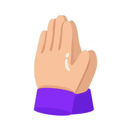Hands raised in supplication, symbolizing prayer and devotion in Ramadan.のイラスト素材