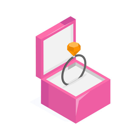 Ready to use icon of diamond ring in modern styleのイラスト素材