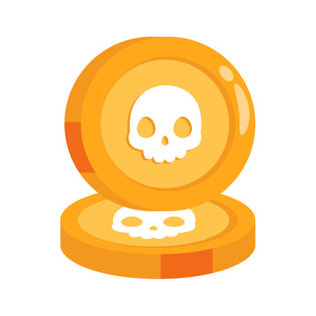 Visually appealing 3d style icon of skull coinsのイラスト素材