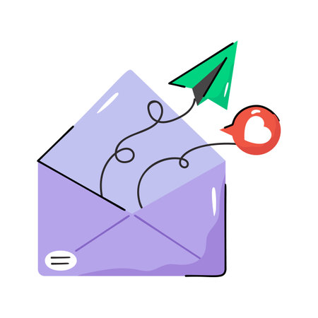 Easy to use doodle style icon of email marketingのイラスト素材