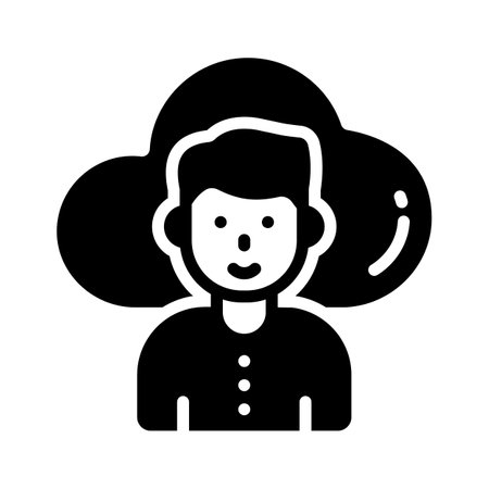 Easy to use glyph style icon of cloud userのイラスト素材