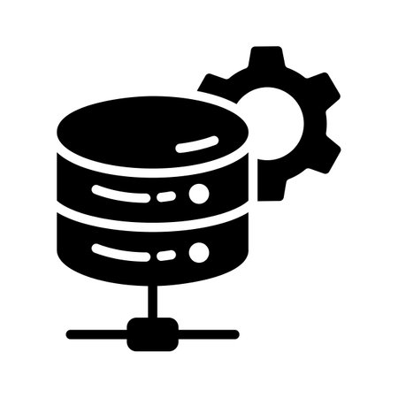 Get your hands on database management glyph style iconのイラスト素材