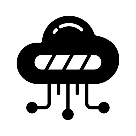 Get this handy yet simple glyph style icon of cloud loading conceptのイラスト素材