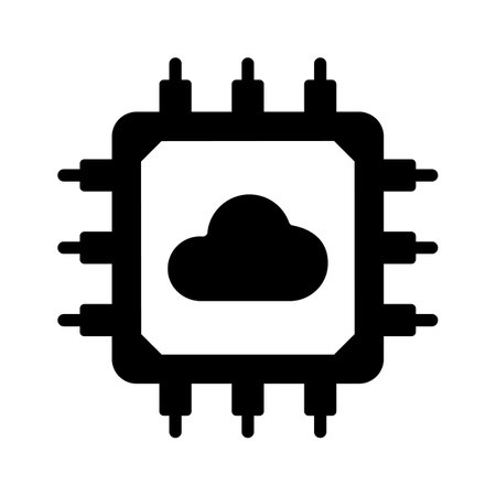 Well crafted icon of cloud processor in glyph styleのイラスト素材