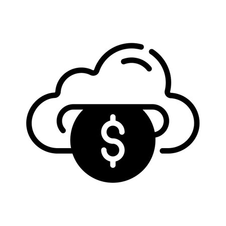 Simple yet handy glyph style icon of cloud moneyのイラスト素材