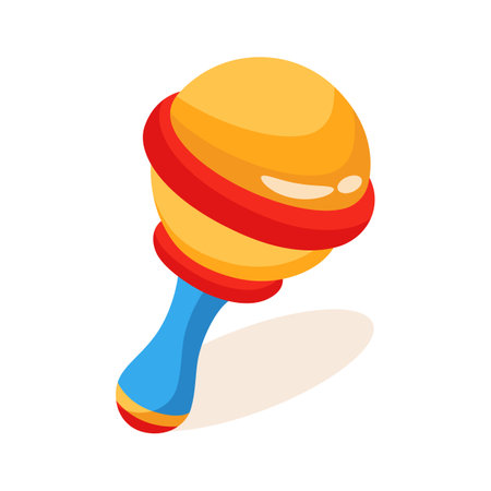 A 3d style icon showing musical baby rattle toyのイラスト素材