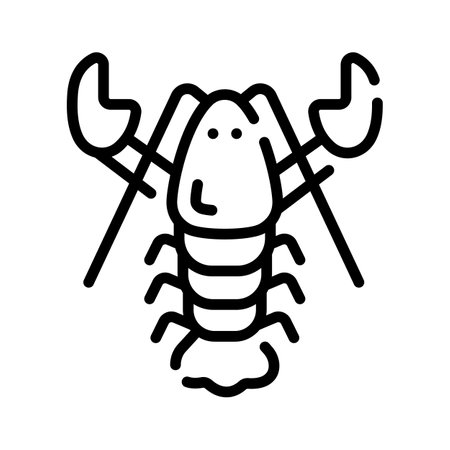 Easy to use line style icon of lobster seafoodのイラスト素材