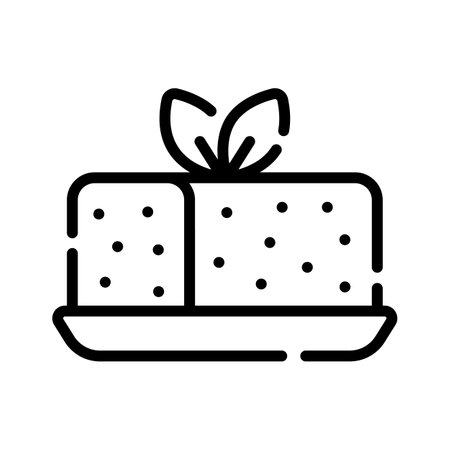 Ready to use line style icon of cheesecake serving