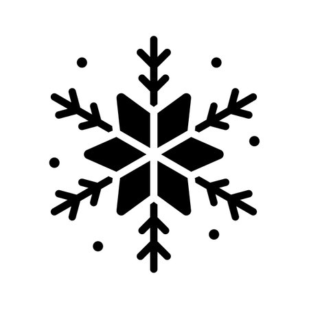 A visually appealing glyph style icon of snowflakeのイラスト素材