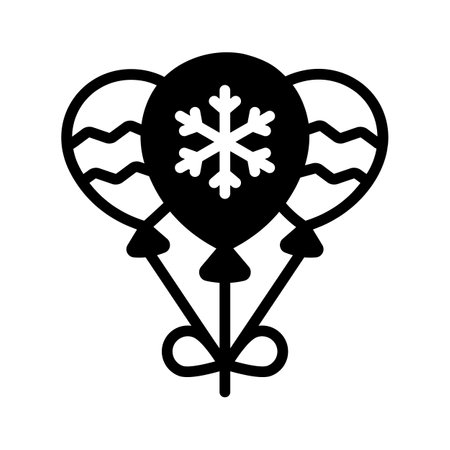 Easy to use glyph style icon of decorative balloons bunchのイラスト素材