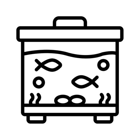 Creatively designed line icon showing fish tankのイラスト素材