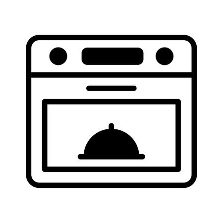 Visually appealing linear style icon depicting baking oven cooking rangeのイラスト素材