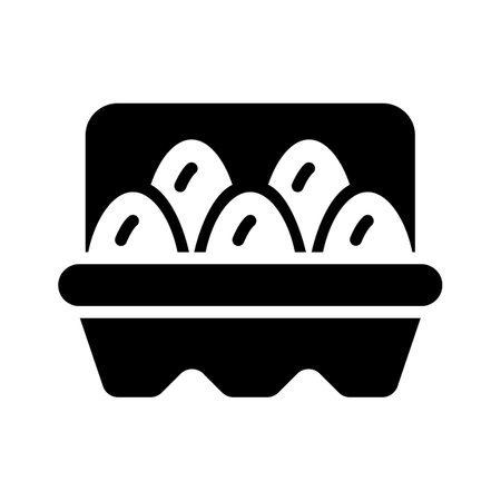Grab this premium glyph style icon of egg trayのイラスト素材