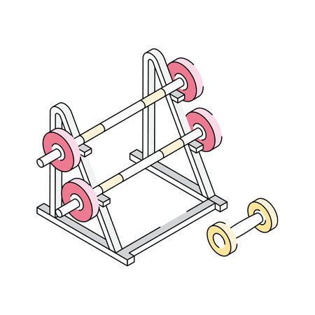 A handy isometric icon depicting dumbbell rackのイラスト素材