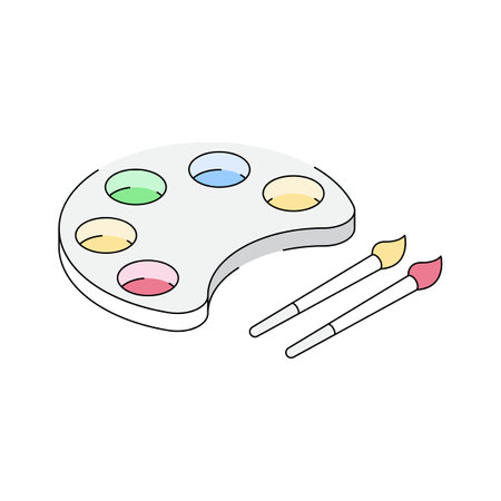 A well crafted isometric icon depicting paletteのイラスト素材