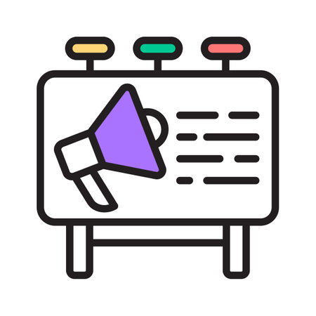Ready to use line icon showing billboard advertisingのイラスト素材
