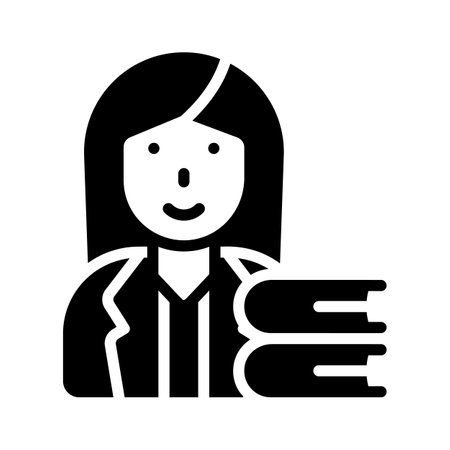 Have a look at this trendy glyph icon of librarianのイラスト素材