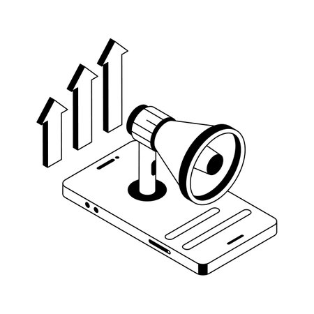 Ready to use isometric outline icon denoting business marketingのイラスト素材