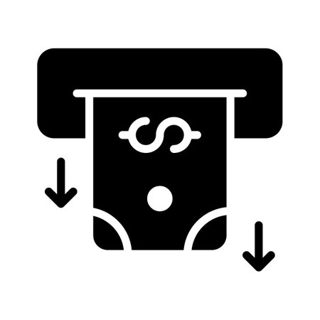 Ready to use glyph style icon of cash withdrawalのイラスト素材