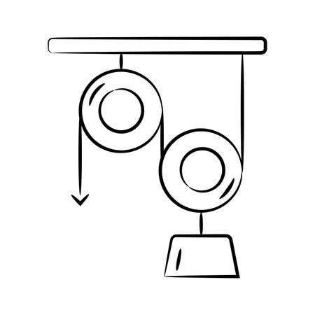Catch a sight of this trendy pulley system hand drawn iconのイラスト素材