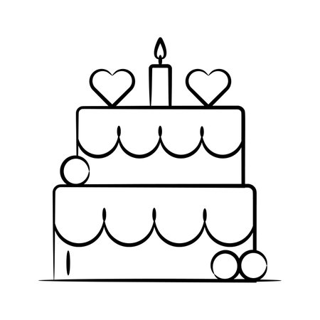 A customizable latest hand drawn icon of wedding cake