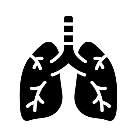 Get this trendy glyph icon showing human lungs respiratory systemのイラスト素材