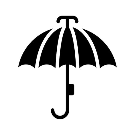 An umbrella shielding rain droplets, indicating rainy weatherのイラスト素材