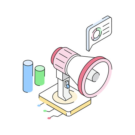 A premium isometric icon of business marketing conceptのイラスト素材
