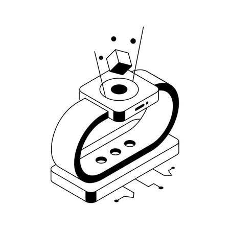 Get this isometric icon showing a smartwatch conceptのイラスト素材