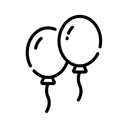 Visually engaging outline icon depicting floating balloonsのイラスト素材