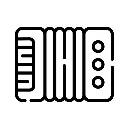 An amazing outline icon of classic accordion instrumentのイラスト素材