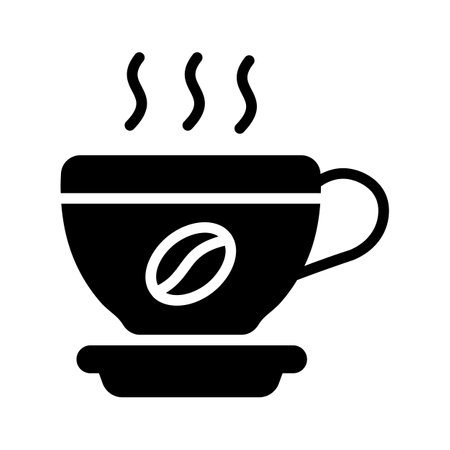 Icon of hot coffee designed in glyph styleのイラスト素材