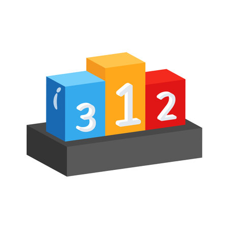 A modern 2d style icon of ranking leaderboardのイラスト素材