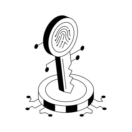 A modern isometric icon showing biometric accessのイラスト素材