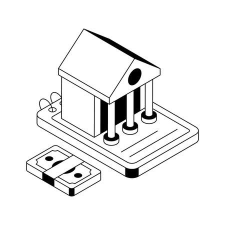 Visually appealing isometric icon of mortgage processingのイラスト素材