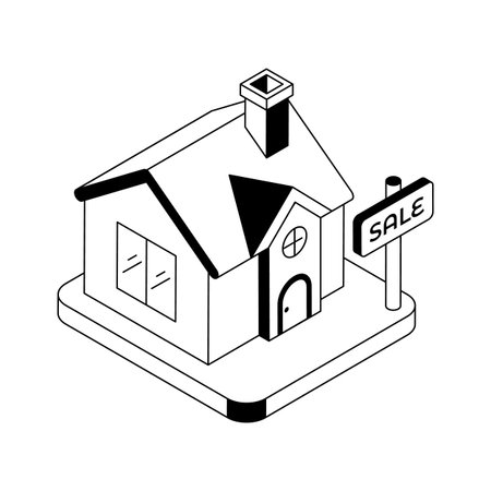 Grab this isometric style icon of home saleのイラスト素材