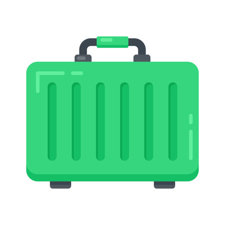 Get a glimpse of this flat icon showing packed luggageのイラスト素材